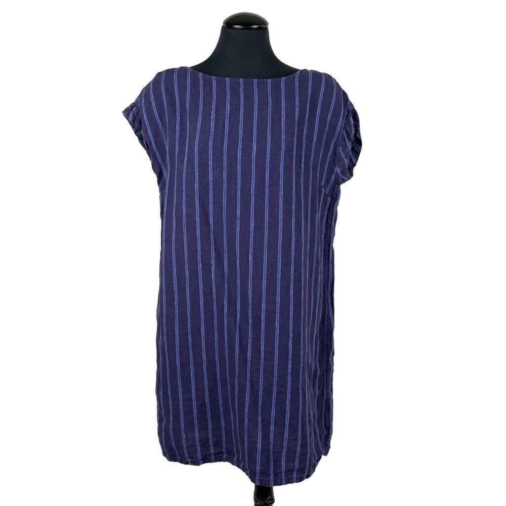 Tahari‎ 100% Linen Stripe Mini Tunic Dress - Women’s S